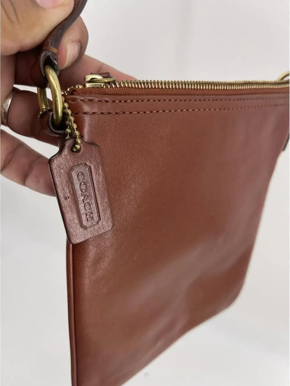 Coach Legacy Cognac Leather Crossbody‎ Bag Purse Brass Hardware Women’s